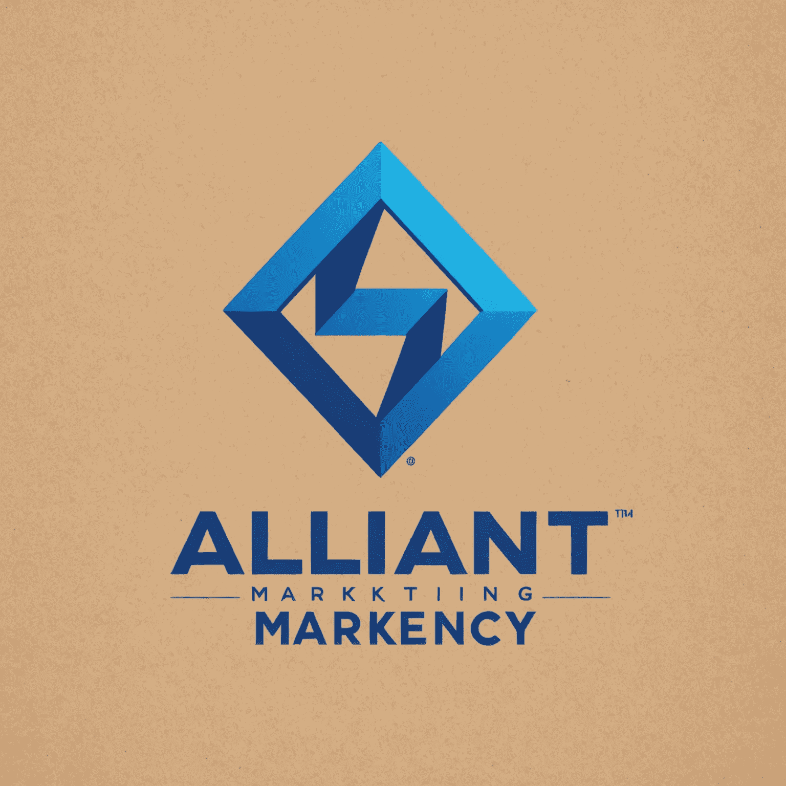 Alliant Marketing Agency Logo - A modern, sleek design featuring the company name in electric blue with a stylized 'A' icon