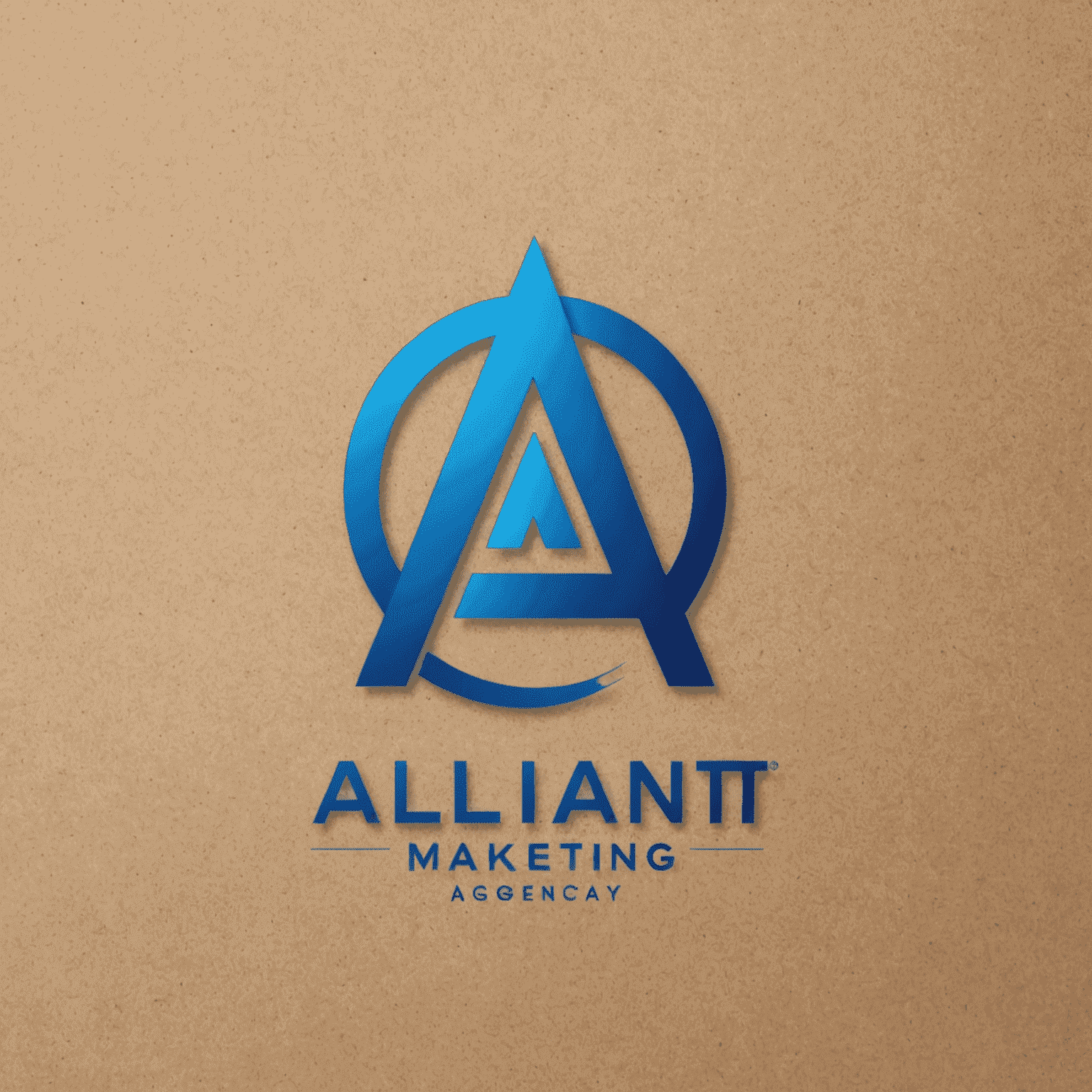 Alliant Marketing Agency Logo - A modern, sleek design featuring the company name in electric blue with a stylized 'A' icon