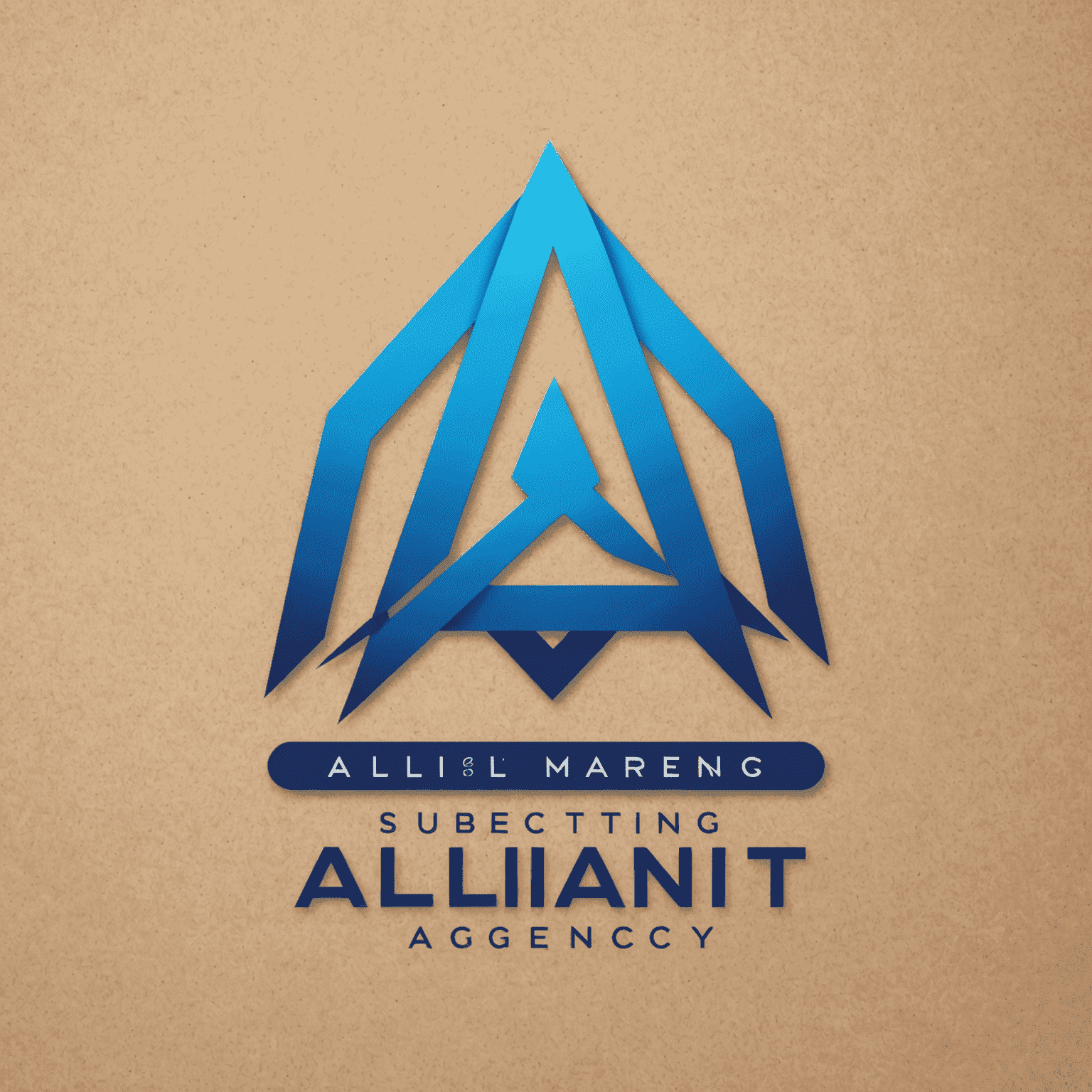 Alliant Marketing Agency Logo - A modern, sleek design featuring the company name in electric blue with a stylized 'A' icon